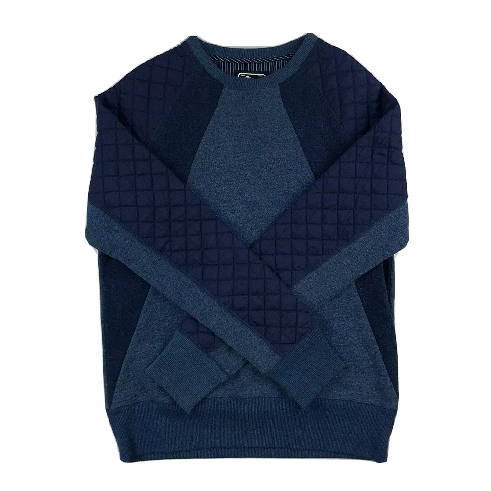 PRPS Blue Cotton Quilted Nylon Crewneck Sweater Size Mens Small NWOT